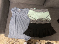 Lululemon Shorts (sz 2) - Skort (sz 2) - T-Shirt (sz 8)