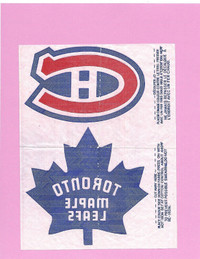 Vintage Montreal Canadiens/Toronto Maple Leafs Iron-On Transfer