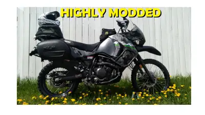 klr 650 bike adventure trail dual sport purpose street legal off road versys upright comfortable mot...