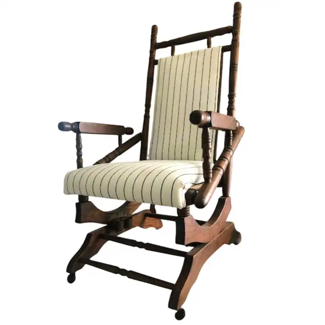 Début 20e, chaise berçante mécanisme double à ressort in Chairs & Recliners in Saint-Hyacinthe - Image 5