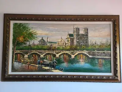 Notre Dame Cathedral in Paris- Oil paint on canvas, View more