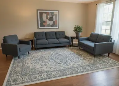 Free Delivery* Living room couch set with 2 side tables Great condition Full set for your living roo...