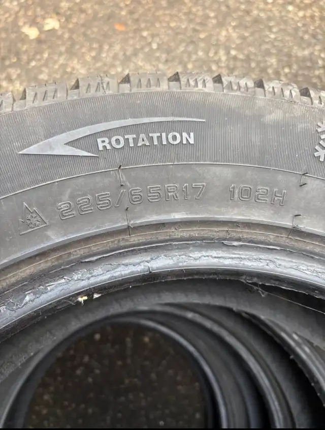 Like New! One-Season Use-4x Mirage Winter Tires-225/65R17 102H in Tires & Rims in Hamilton - Image 5