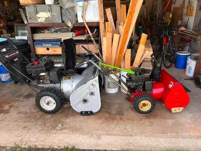 Neighbor sold me his snowblower so I now have two. I cleaned carburetor two years ago; changed a bel...