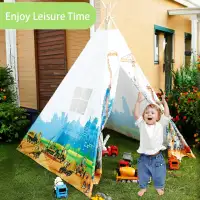 NEW Children's TeePee Tent with Construction Truck Print