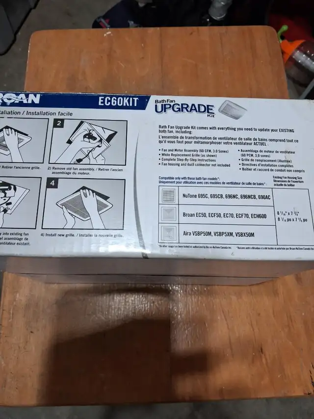 Broan New in box, bathroom fan upgrade 7 1/16x7 3/8 in Indoor Lighting & Fans in Charlottetown - Image 5