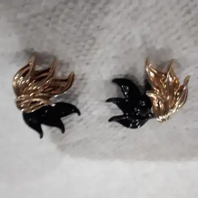 80s Earrings 10k gold plated / or filled 2 tone ,Velvet gold, View more