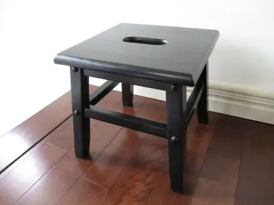 Black Wooden Stepping Stool, View more
