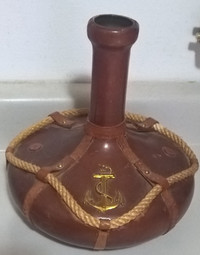 Vintage Nautical Leather Wrapped Wine Bottle Decanter