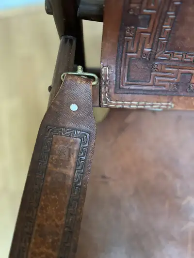 3 1970’s Leather Sling Chairs from Peru, View more