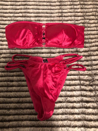 La Senza lingerie silk pink set S and XS 