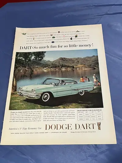 1960 Dodge Dart Blue Original Ad, View more