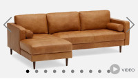 Tan leather sectional from Structube