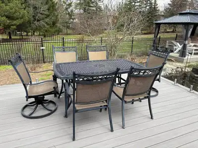 Cast Aluminum Outdoor Table & Chairs, View more