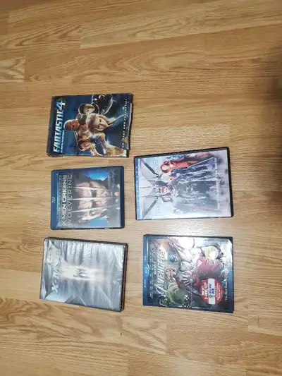 5 assorted marvel movies, View more