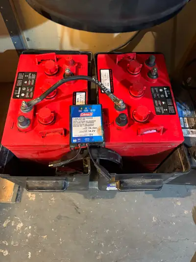 New in April 2021. I had them in my fifth wheel trailer batteries have been very well taken care of...