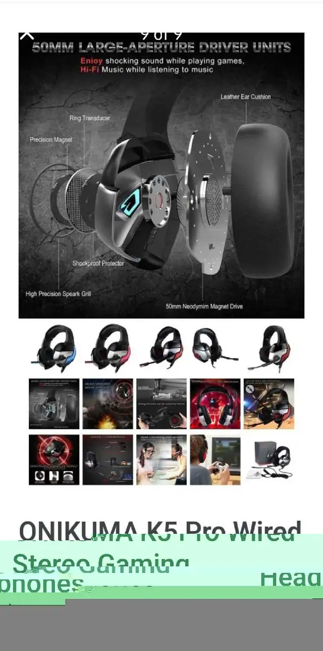 Pro Wired Stereo Gaming Headphones with stand in General Electronics in Markham / York Region - Image 9