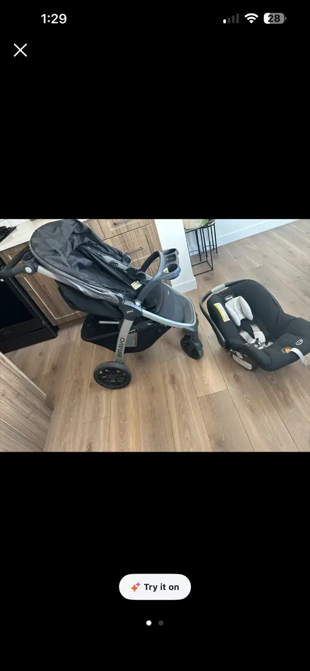 Chicco Bravo Stroller and Car Seat Travel System in Strollers, Carriers & Car Seats in Edmonton - Image 2