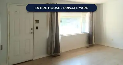 **ENTIRE DETACHED HOME TO YOURSELF — NOT A SHARED HOUSE OR BASEMENT SUITE!** Now available for rent...