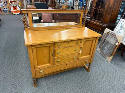 Nice solid oak sideboard, View more