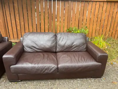 Leather Couch and Chair, View more