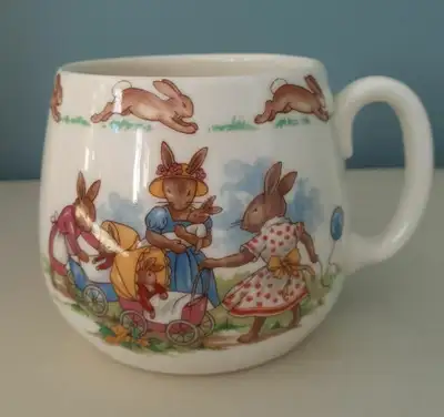 Royal Doulton BUNNYKINS ALBION SHAPE mug Playing Dolls Scene, View more