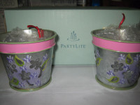 PartyLite Lilac Flower Pot Votive Holder Set (Item P7740)