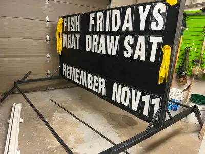 Large metal frame Street sign 8’x 4’! With extra letters, View more
