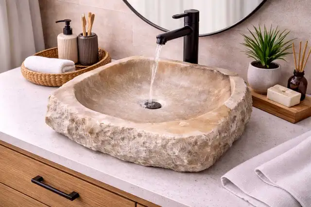 Natural Stone Vessel Sinks ✨️ in Plumbing, Sinks, Toilets & Showers in Edmonton - Image 7