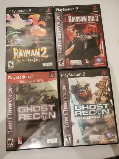 PS2 Ubisoft Bundle GHOST RECON RAYMAN 2 RAINBOW SIX, View more
