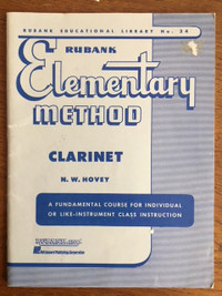 Rubank ELEMENTARY METHOD CLARINET N.W. Hovey Song Book & Charts