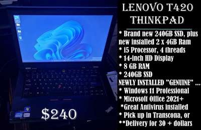 ALL RE-CONDITIONED COMPUTERS, WITH WINDOWS 11  PROFESSIONAL, View more