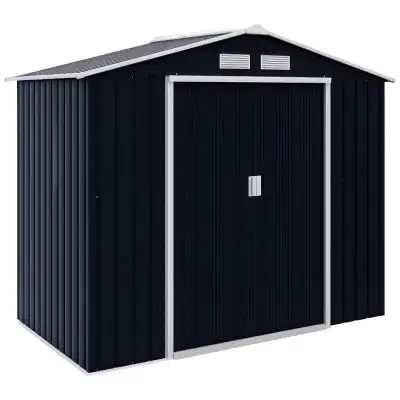 Outsunny 7'x4'x6' Outdoor Garden Storage Shed w Double Doors, View more