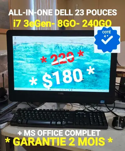 ORDINATEUR TOUT-EN-UN DELL- i7 3eGen- 8GO- 240GO, View more