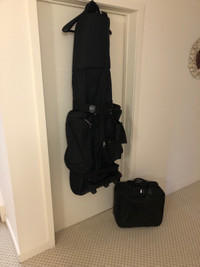 Travel golf bag and small suitcase
