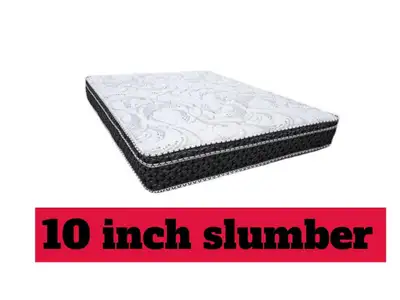 Experience ultimate comfort with this brand-new 10-inch Slumber mattress, designed to provide except...