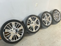 BMW RIMS AND TIRES CHROME 18 INCH 