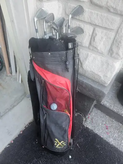 Used golf bag and clubs, View more