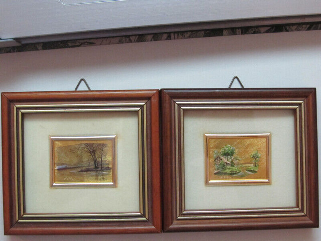 2 VINTAGE ORO FOGILA MINUTURE PAINTINGS in Arts & Collectibles in City of Halifax