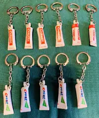 11 Vintage 1970’s Toothpaste Colgate Close-Up Crest Keychains