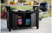 Keter Unity XL Indoor Outdoor BBQ Storage Table/Serving Cart