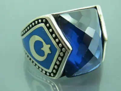 bague homme argent et sapphire, View more
