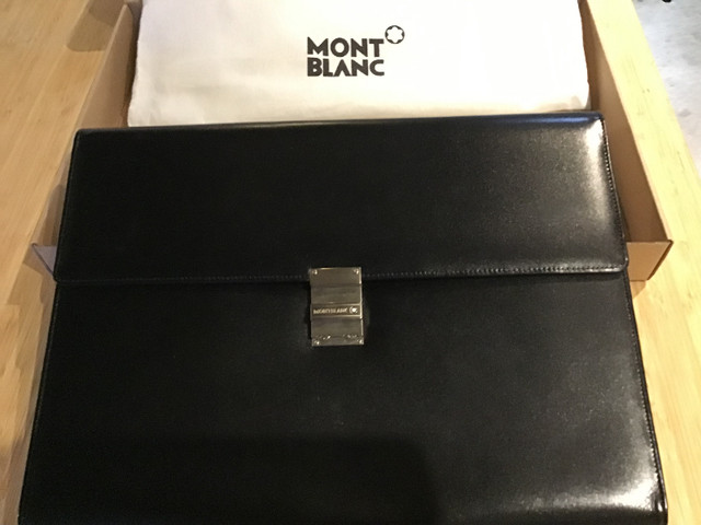 Mont Blanc Black Leather Briefcase  for men dans Autre  à Ville de Montréal - Image 2