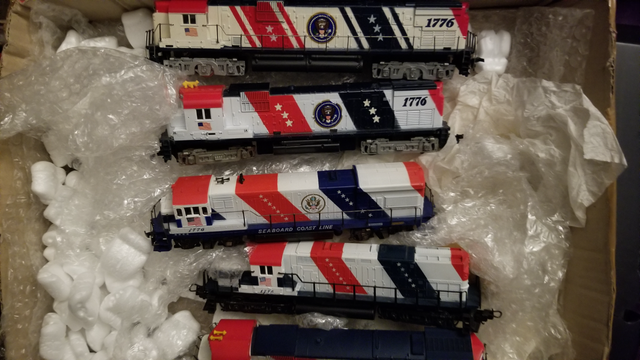 5 Diesel locos 3 Tyco 1 lima and one very heavy Life-Like?