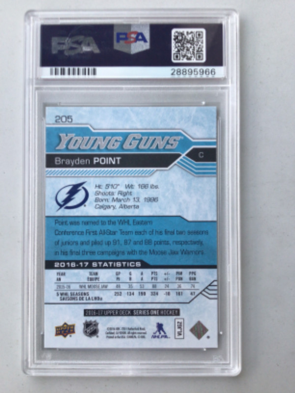 BRAYDEN POINT… 2016-17 YOUNG GUNS ROOKIE … RAW + PSA 9, 10=$250 in Arts & Collectibles in City of Halifax - Image 4
