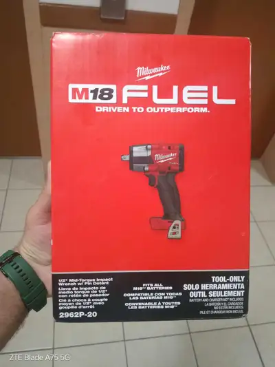 This brand-new Milwaukee M18 FUEL 1/2 in. Mid-Torque Impact Wrench (Model 2962P-20) is still sealed...