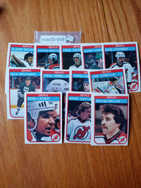 1982-83 OPC New Jersey Devils Team Set Stars Aaron Broten, Glenn