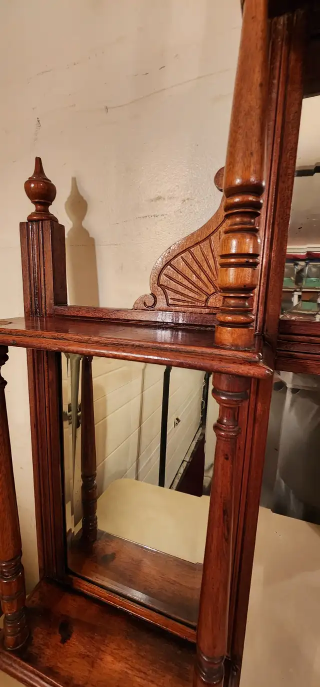 Beautiful Antique Parlor Mirror 6 Beveled Mirrors and 5 Shelves in Home Décor & Accents in Edmonton - Image 9