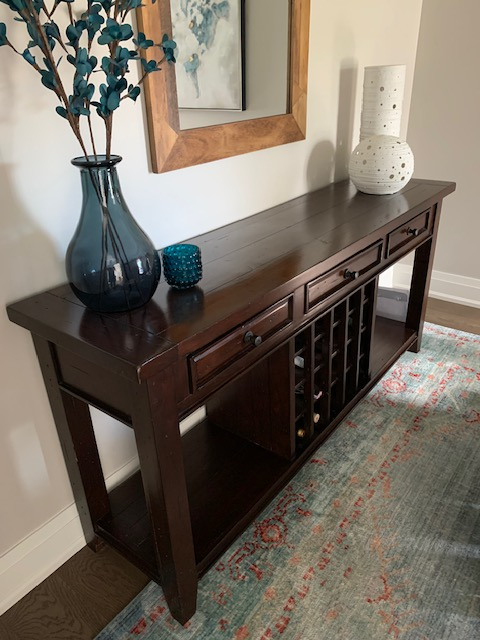 Beautiful Solid Wood Sideboard with Built-In Wine Rack, Like New in Hutches & Display Cabinets in Muskoka - Image 2