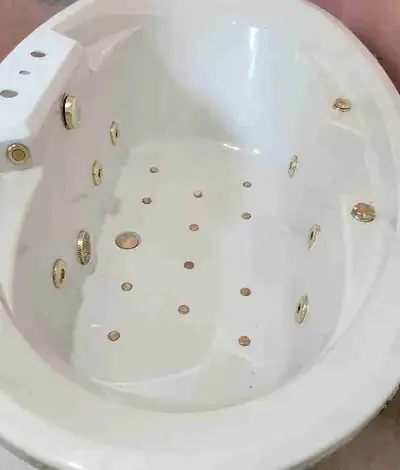 Beautiful Jacuzzi tub & Roman gold taps, View more
